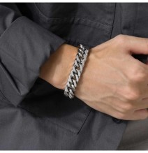 Vnox 12/15MM di larghezza bracciali a catena cubana in acciaio inossidabile per uomo, gioielli da polso da uomo Hip Hop di moda 