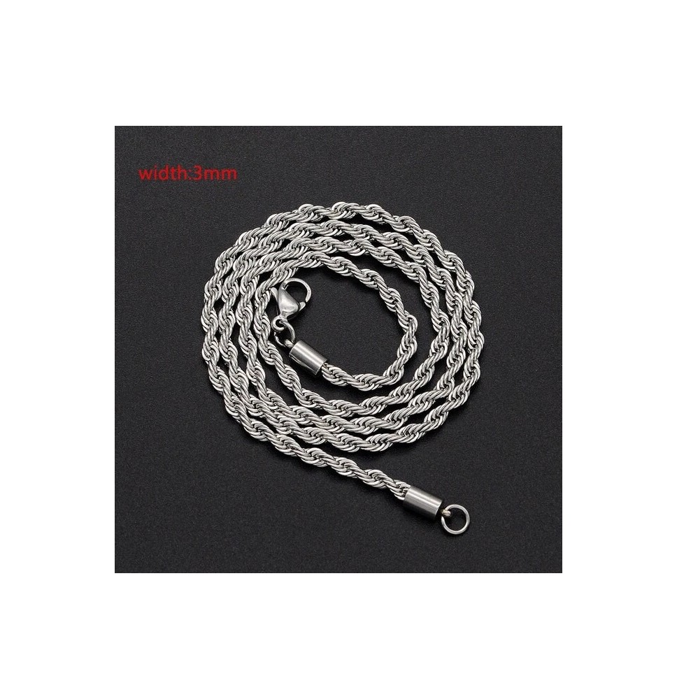 collana da uomo con catena a corda classica larghezza 2/3/4/5 MM collana a catena cubana Figaro in acciaio inossidabile per gioi