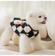 Fashion Diamond Plaid Pet Vest per cani Winter Puppy Dog Coat Jacket Warm Fleece Cat Clothes Doggy maglione per Chihuahua Yorkie