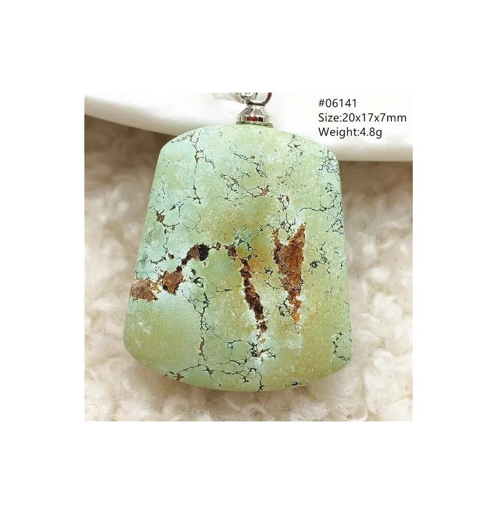 Ciondolo turchese originale verde naturale goccia d'acqua di cristallo pietra preziosa ovale donna uomo regalo collana turchese 