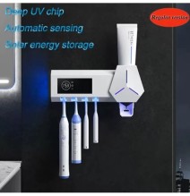Portaspazzolino UV per montaggio a parete Dispenser automatico di spremiagrumi per dentifricio sterilizzatore solare per spazzol