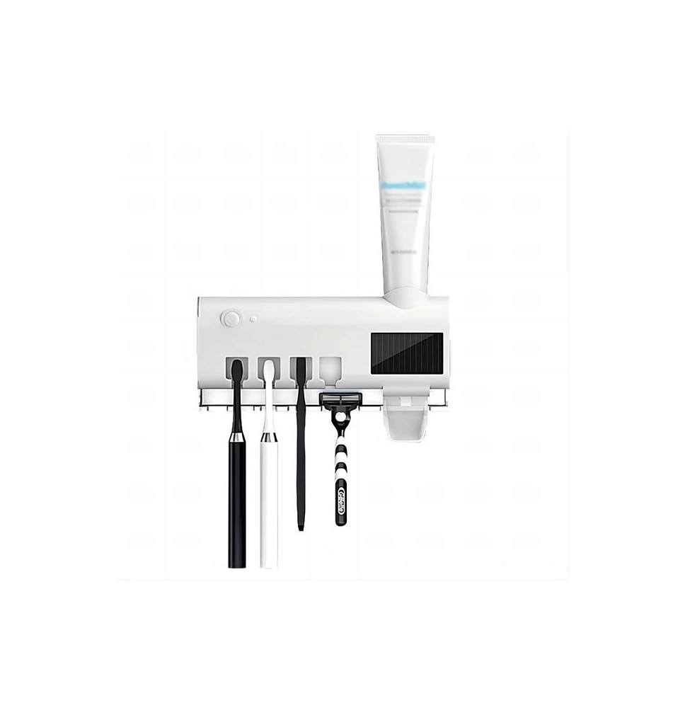 Portaspazzolino UV sterilizzatore portaspazzolino a energia solare organizzatore del bagno Dispenser di spremiagrumi per dentifr