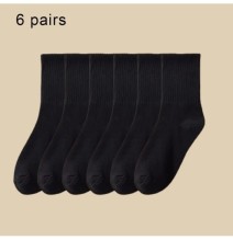 6 paia di calzini a tubo medio da donna tinta unita autunno inverno traspiranti comodi calzini sportivi assorbenti per il sudore